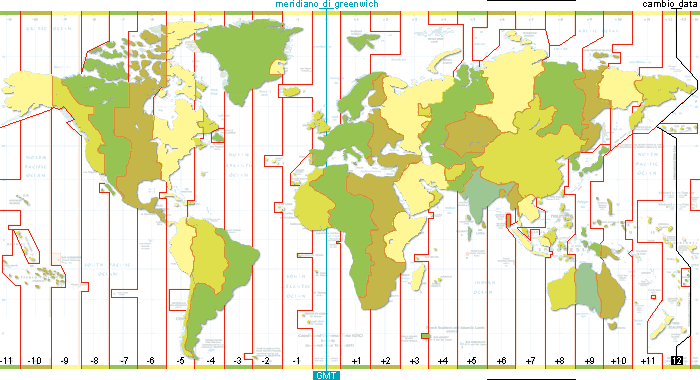Planisfero dei fusi orari